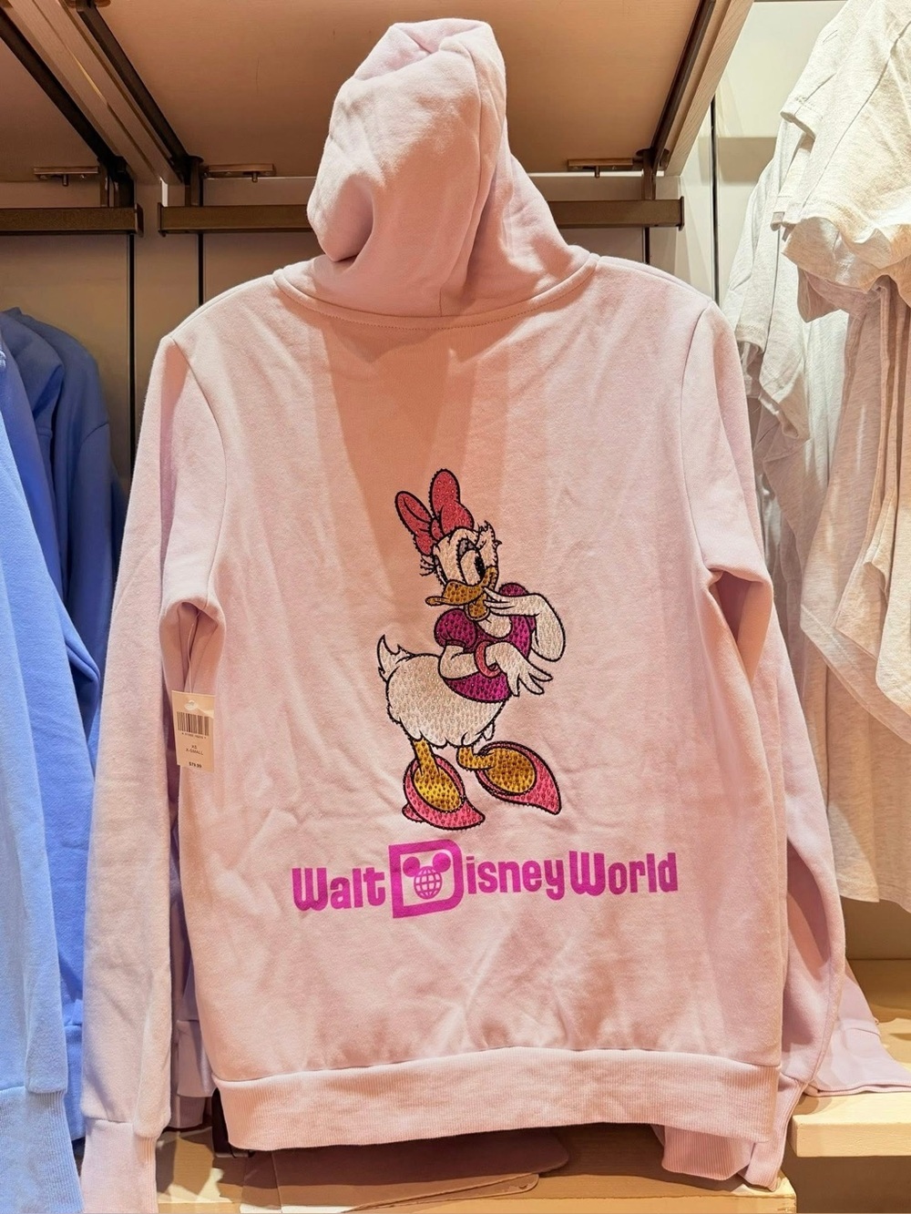 Women’s Disney Lavender Daisy Duck Bling Zip Up Hoodie - NWT